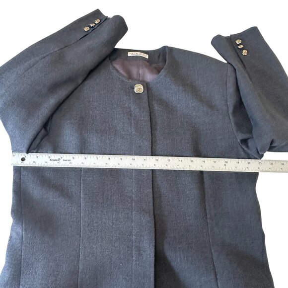 Vintage Talbots Pure Wool Hidden Button Front Blazer Jacket Size 14 Office Siren - Picture 9 of 12